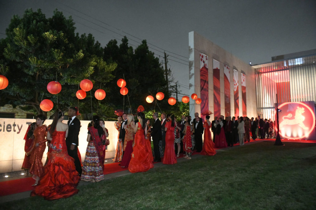 Guests exit the building for dinner in the tent at Tiger Ball 2019. (Photo by Daniel Ortiz)