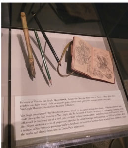 Ephemera such as Van Gogh’s sketchbook and pens provide an intimate look at the Dutch painter whose work is now on view at the MFAH.