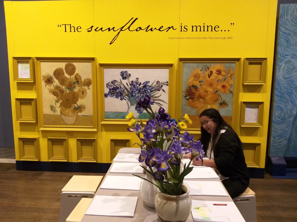 Awaiting young artists at the activity zone spun around Van Gogh. The exhibition is aligned with Spring Break, even being opening on a rare Monday — Monday, March 11, 10 am to 5 pm. 