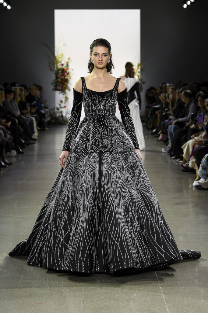 Bibhu Mohapatra Preciosa crystal embroidered black velvet and silk gabardine gown. (Photo by Bibhu Mohapatra)
