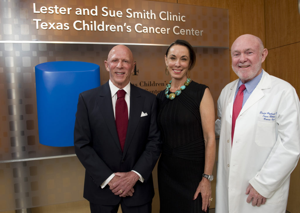 Lester & Sue Smith with Dr. David Poplack at the clinic dedication in their name.