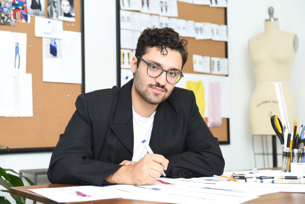 Amir Taghi creating fashion collections while studying at Parsons School of Design in New York in 2019. (Courtesy photo)