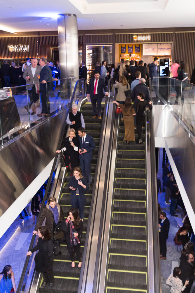 Escalators connect the fourth and fifth floors of The Shops at Hudson Yards, where Forty Five Ten has just opened. (Photo by Yvonne Tnt/BFA.com(