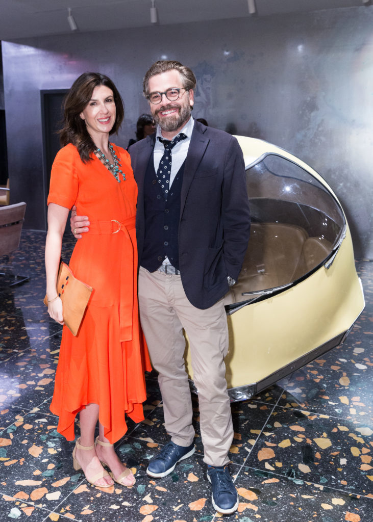 Barbara Bisoni, Kevin Brooks at the Forty Five Ten opening in Manhattan's Hudson Yards. (Photo by Yvonne Tnt/BFA.com)