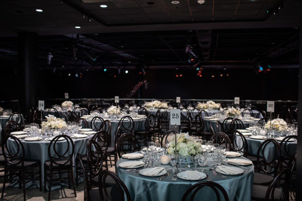 The dinner setting for the Houston Museum of Natural Science gala, held at the museum. (Photo by Mike Rathke)