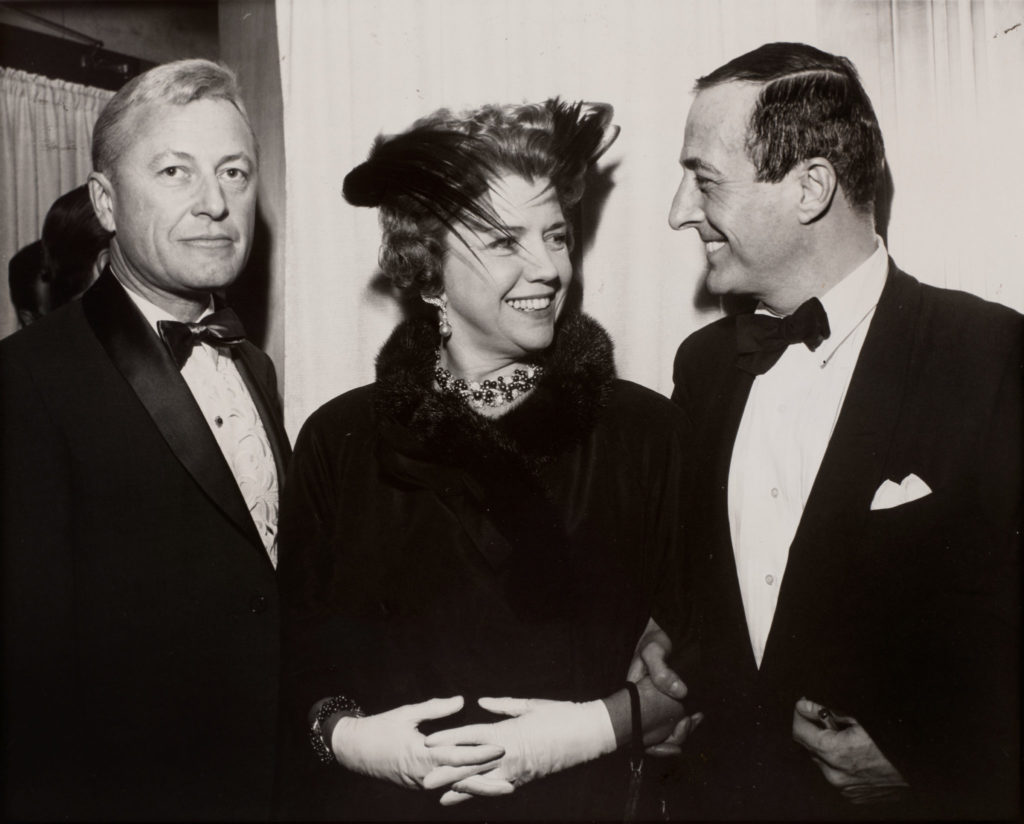 Carroll and Harris Masterson III and Unknown Friend at an Opening Night, 1958