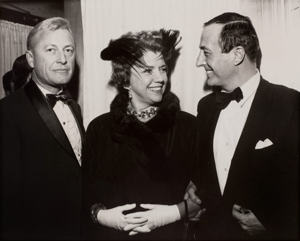 Carroll Sterling Masterson and Harris Masterson III with a friend at a Broadway opening night, 1958. Photo courtesy of MFAH Press.