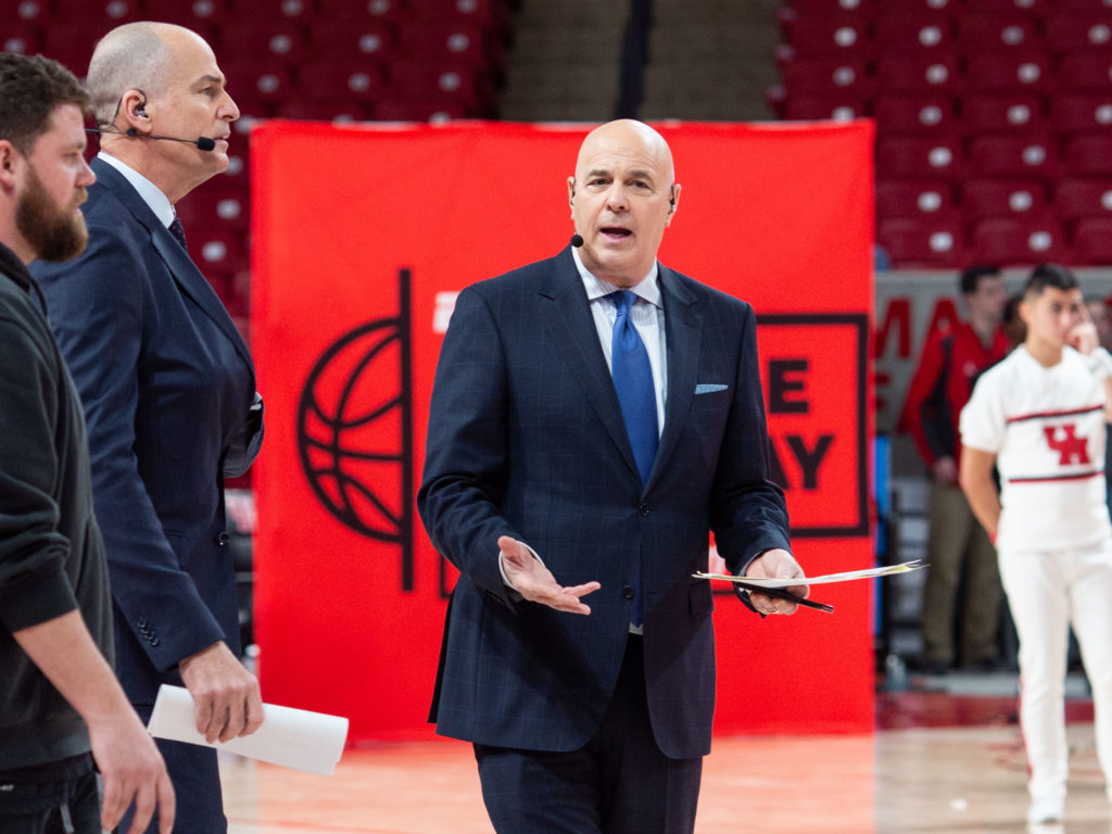 ESPN College GameDay and analyst Seth Greenberg made themselves at home in Houston. (Photo by F. Carter Smith)