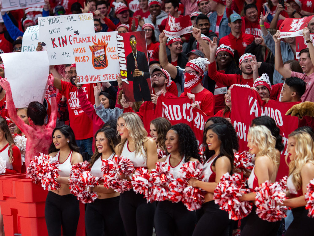 The fans and cheerleaders came out in force for College GameDay's visit to Houston. (Photo by F. Carter Smith)