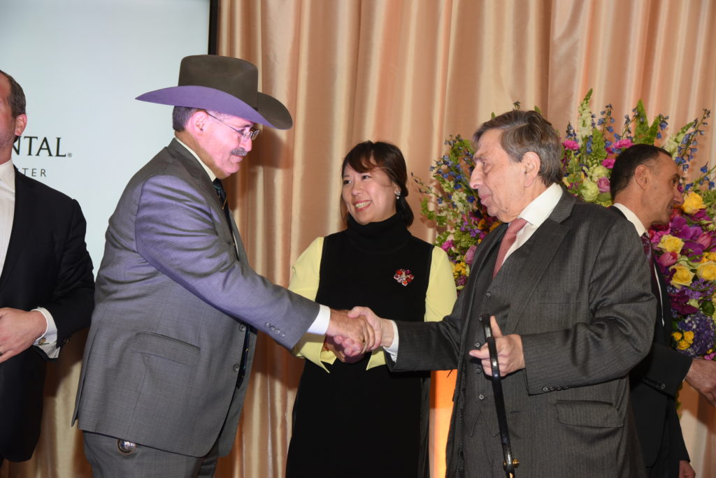 City Councilman Mike Knox, TingTing Han, Monzer Hourani at the opening of Hourani's InterContinental Houston Medical Center Hotel. (Photo by Alexander's Fine Portrait Design)