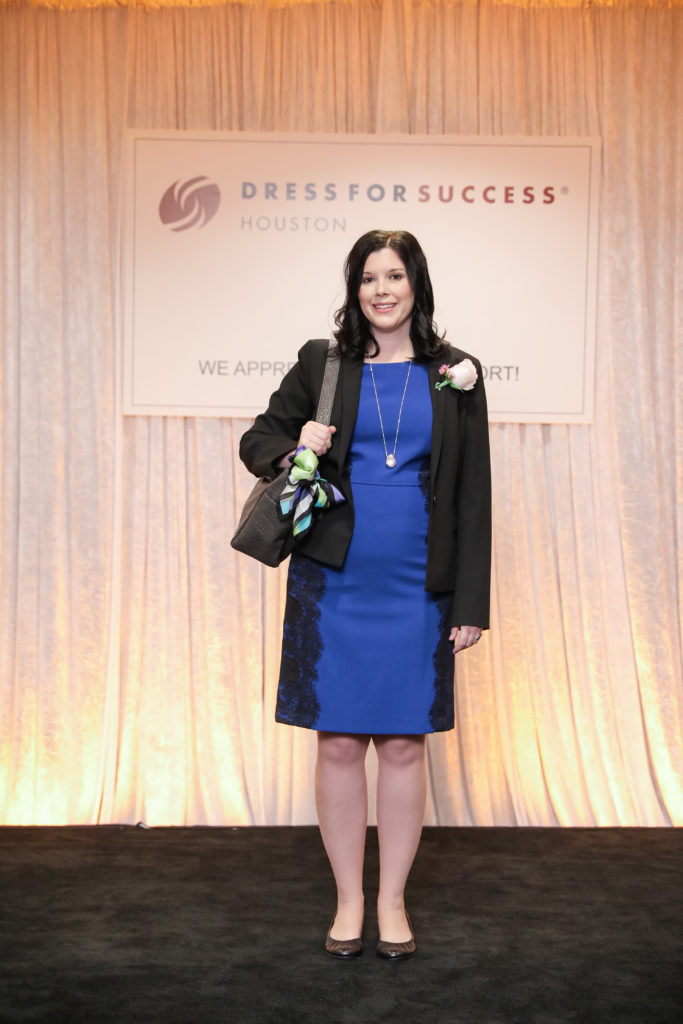 DFSH Client Ambassador Kristin Sullivan at the Dress for Success Models of Success event. (Photo by Johnny Than)