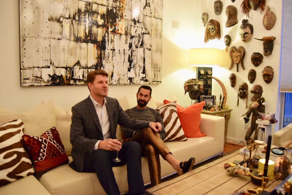 Bill Baldwin and Fady Armanious entertain guests in their townhome. (Photo by Shelby Hodge)