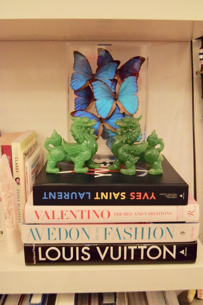 No surprise that fashion books fill Fady Armanious' home. (Photo by Shelby Hodge)