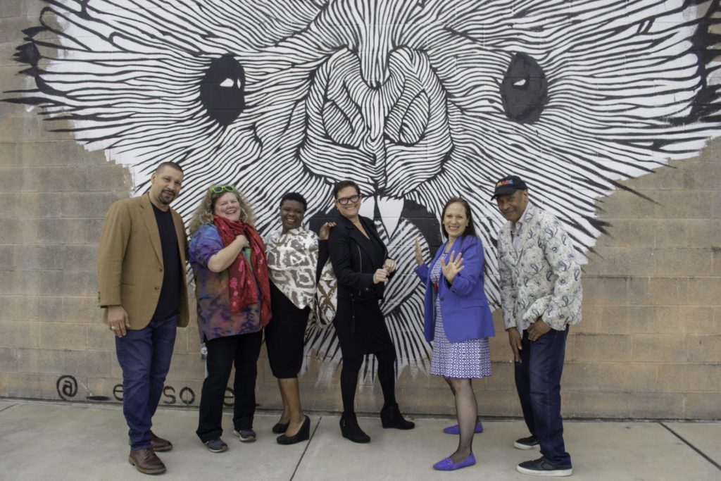 Your 2019 Fresh Arts Gala: Glow Ball honorees DJ Sun, Emily Sloan, Ahshia Berry, Sarah-Jayne Smith, Catherine D. Anspon, and John Guess Jr. (Photo by Betty Escalona)