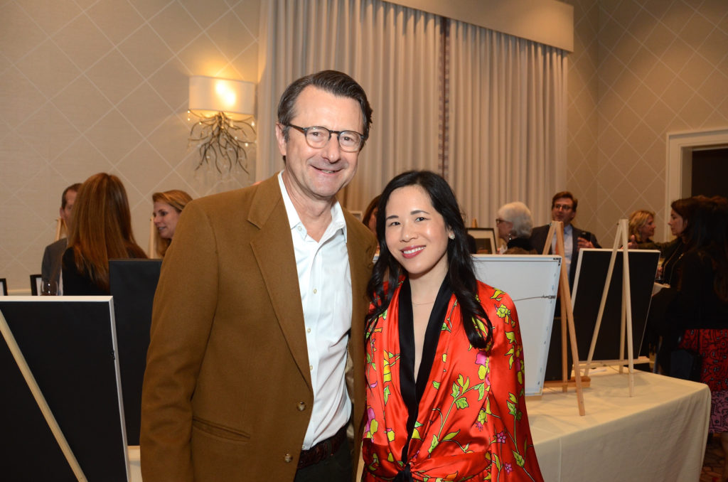 Dan Dubrowski, Steph Fleck at Houston Center for Photography 2019 Print Auction. (Photo by Roswitha Vogler)