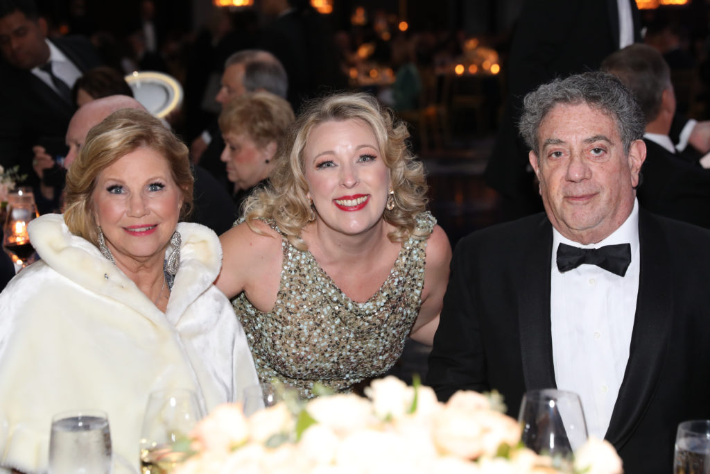 Deborah Stavis, Hillary Hart, Monte Stavis at the TUTS 50th anniversary gala at the Post Oak Hotel. (Photo by Priscilla Dickson)