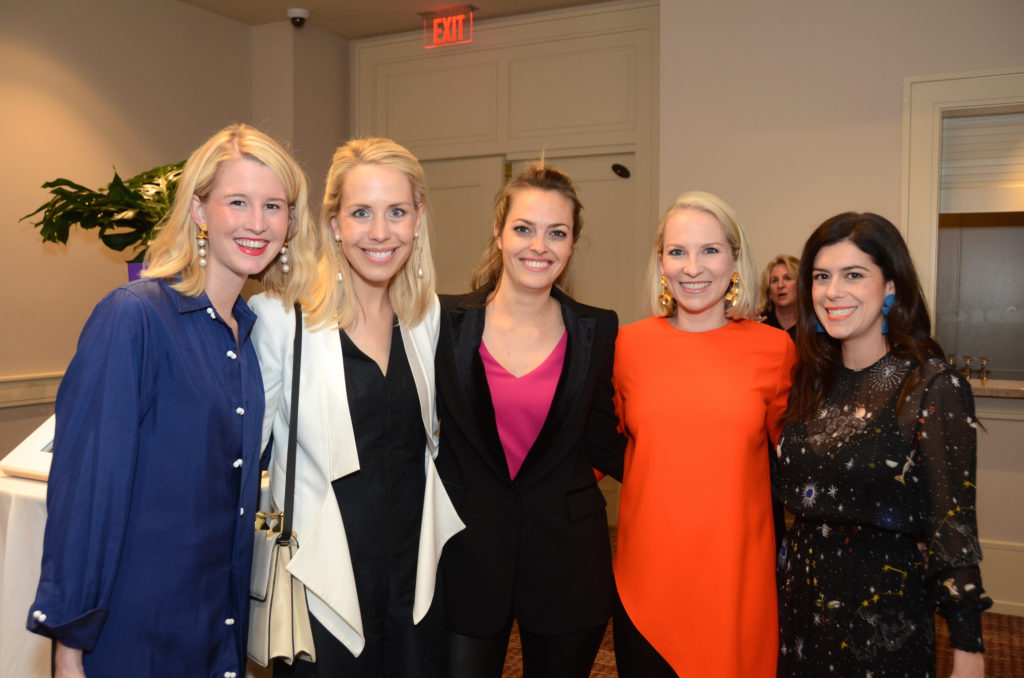 Devon Liedtke, Caroline Harrell, Claire Brunner, Lacey Brunner, Libba Blalock at Houston Center for Photography 2019 Print Auction. (Photo by Roswitha Vogler)