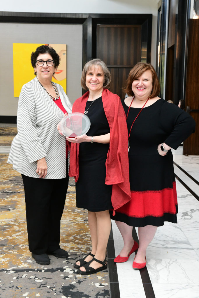 Dr. Lynn Maher, Dr. Peggy Blake, Eleni Christou-Franklin at the HARC Let's Talk luncheon at the Post Oak Hotel. (Photo by Daniel Ortiz)