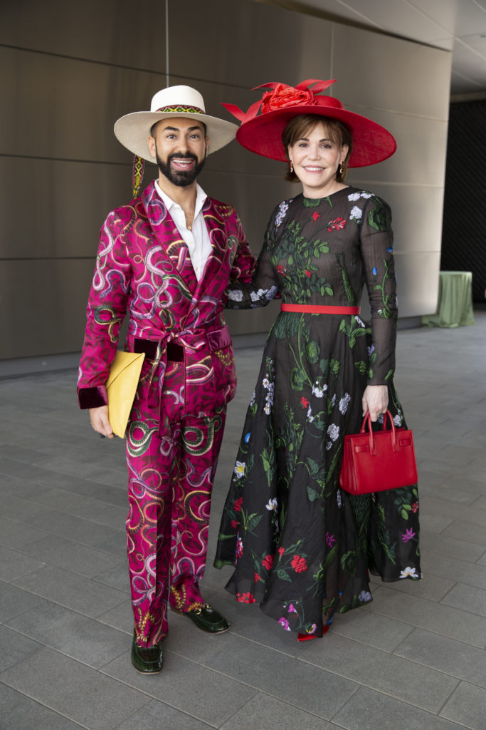 Fady Armanious, Hallie Vanderhider at the Hermann Park Conversancy 'Hats in the Park.'