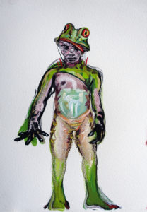 Costume sketch for the Frog King – Frog Prince