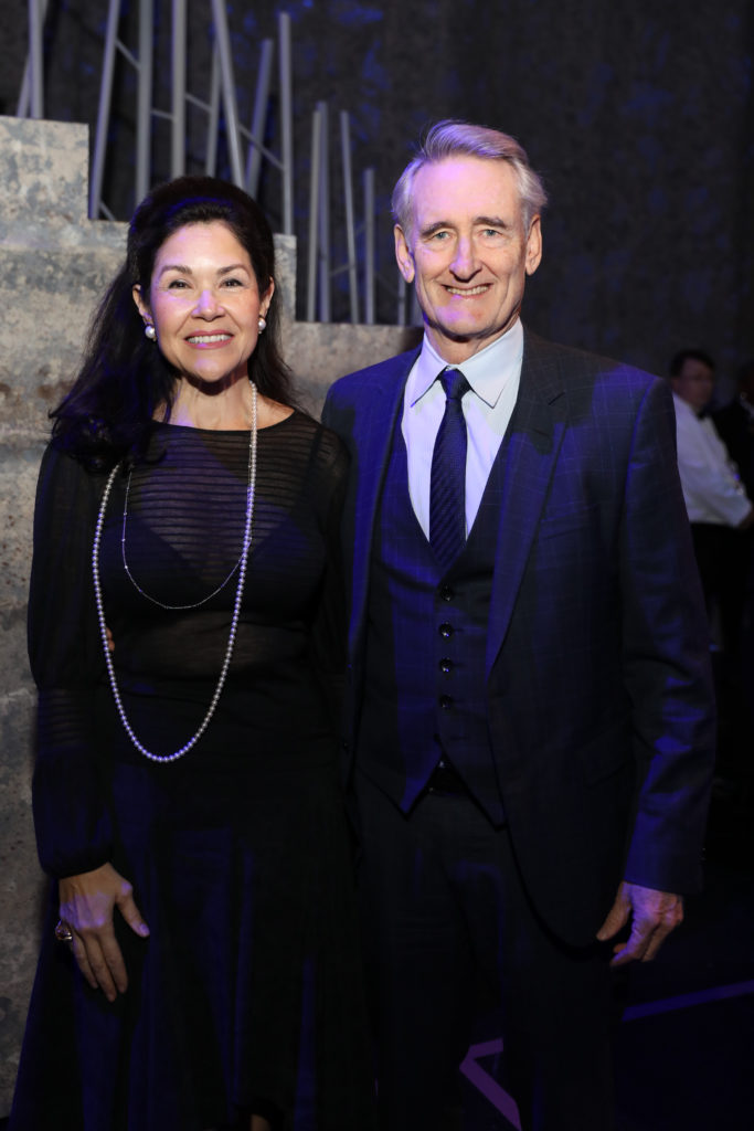 Geraldina & Scott Wise at the Houston Ballet underwriter dinner on stage at Wortham Theater Center celebrating world premier of 'Sylvia.' (Photo by Priscilla Dickson)