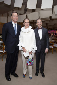 Guy Hagstette, Cindy Fitch, Doug Lawing at Studio Menil’s Paper Ball (Photo by Jenny Antill Clifton)