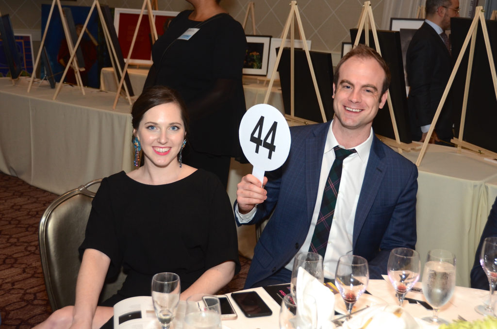 Ashlyn Davis, Luke Burns at Houston Center for Photography 2019 Print Auction. (Photo by Roswitha Vogler)