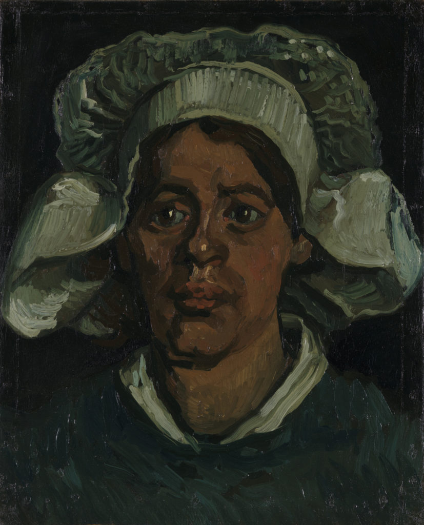 Van Gogh's "Head of a Woman Wearing a White Cap," 1884–1885. A seminal canvas from the series "The Potato Eaters," it is emblematic of the artist's early work focused upon the humble Dutch peasants who lived off the land. (Collection Kröller-Müller Museum, Otterlo, the Netherlands. © Kröller-Müller Museum)