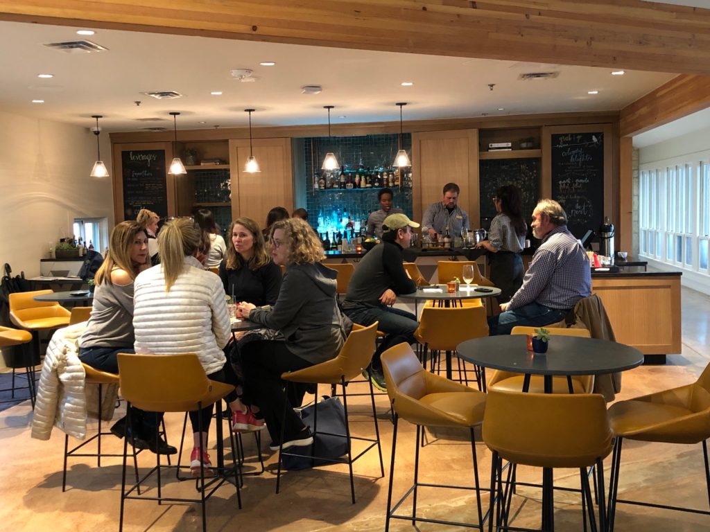 The Nest Bar and Lounge is a happy gathering place for guests at Miraval Austin. (Photo by Shelby Hodge)