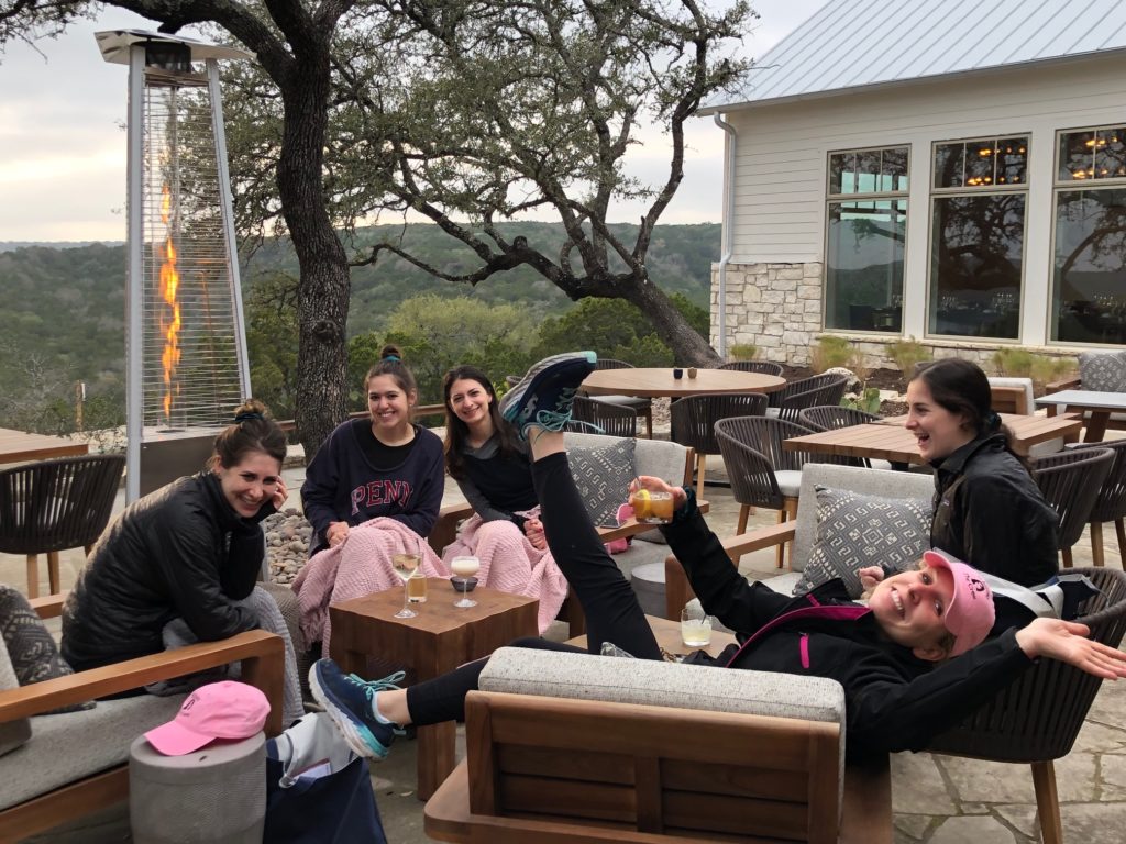 Happy millennials on a bachelorette weekend at Miraval Austin. (Photo by Shelby Hodge)