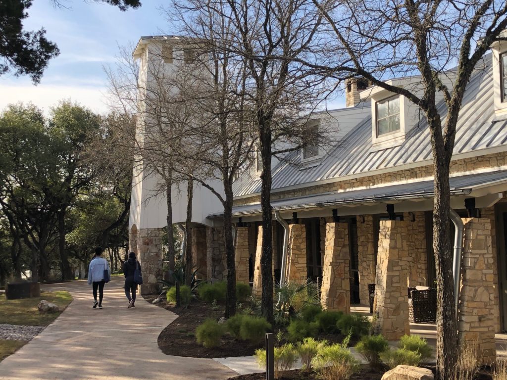 The path to the Hilltop Crossing Kitchen and the sap at Miraval Austin. (Photo by Shelby Hodge)