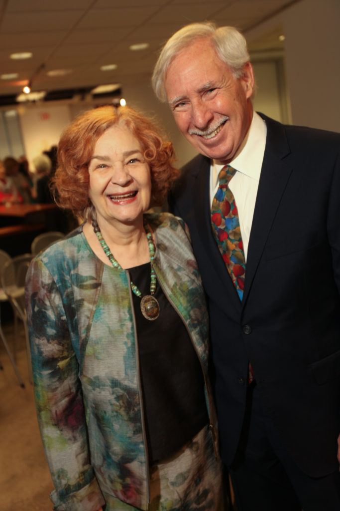 Carolyn Dahl, Thomas Perry at the Houston Center for Contemporary Craft opening of the Danish Arts Foundation jewelry collection. (Photo by Katy Anderson)