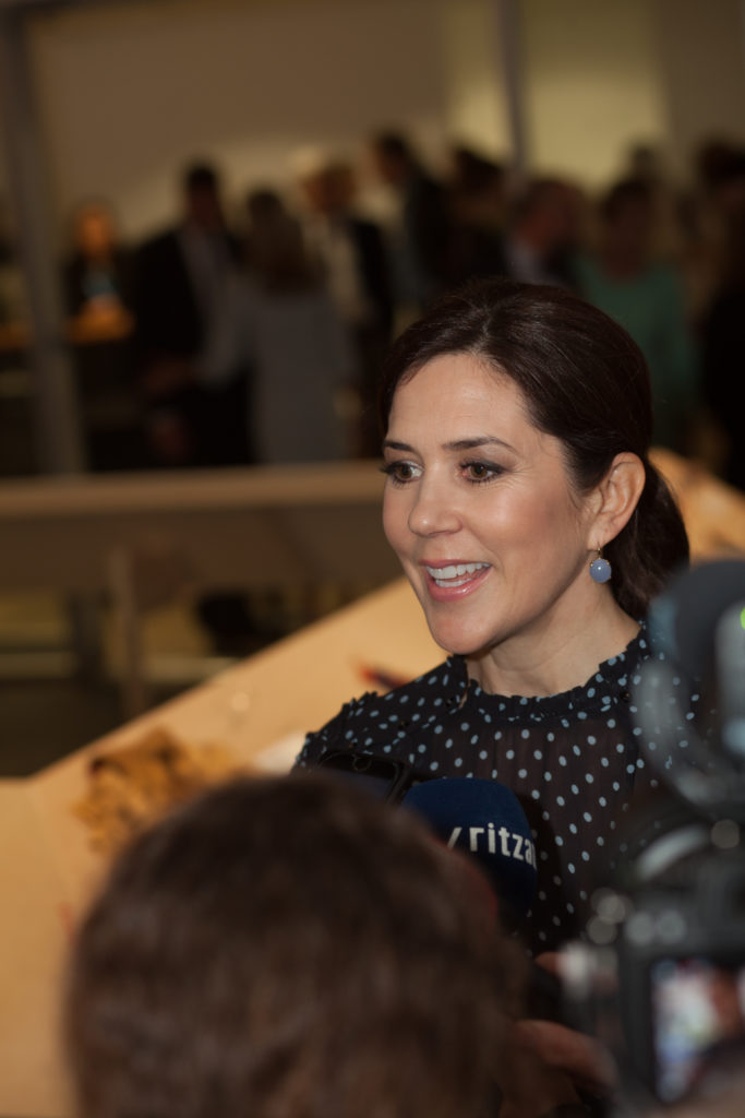Her Royal Highness, Crown Princess Mary of Denmark at the Houston Center for Contemporary Craft  opening of the Danish Arts Foundation jewelry collection. (Photo by Katy Anderson)