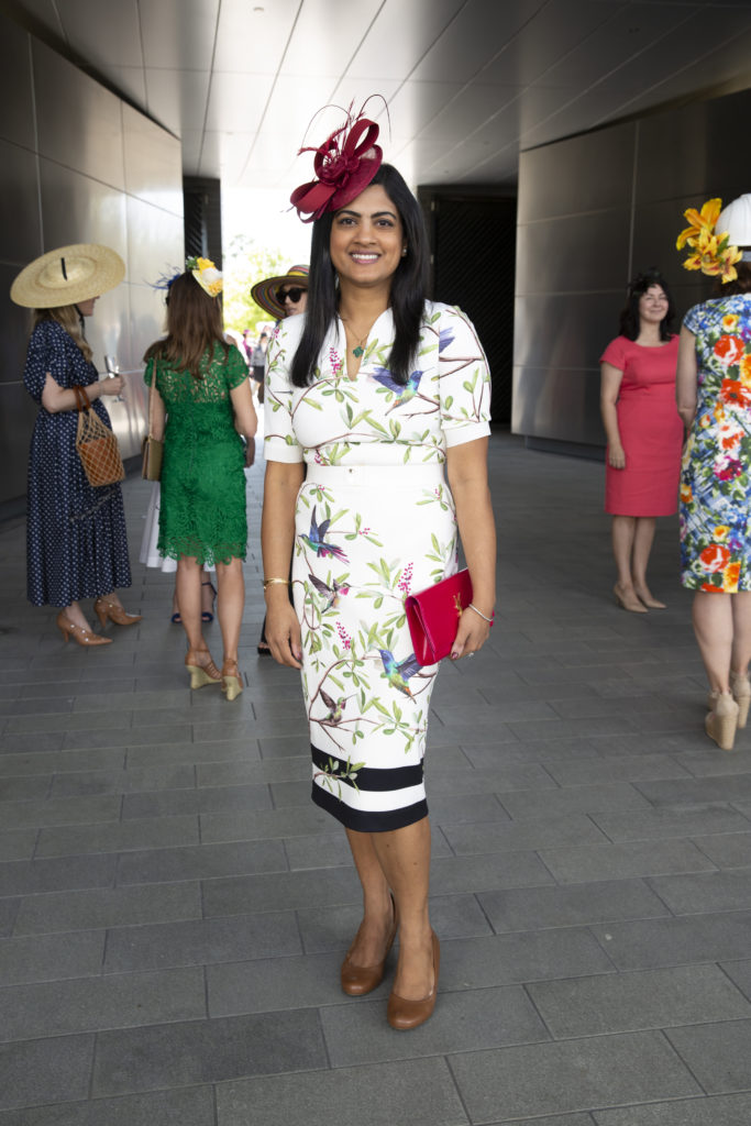 Dr. Ishwaria Subbiah at the Hermann Park Conservancy 'Hats in the Park' luncheon.  (Photo by Jenny Antill Clifton)