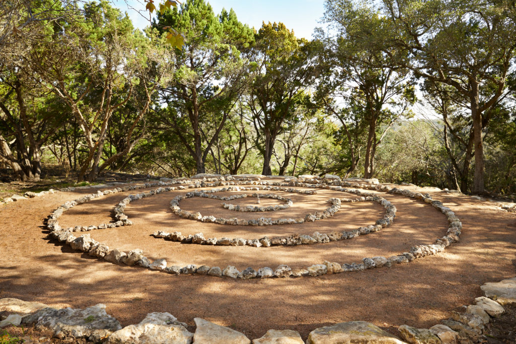The Miraval Austin labyrinth, a path to peace of mind. (Photo by James Baigrie for Miraval Austin)