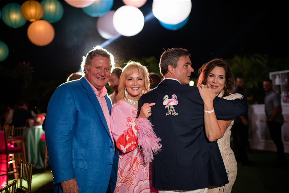 Jim Flores, Whitney Crane, xx, Cherie Flores at Whitney Crane's birthday party in Palm Beach, Florida. (Photo by Oona Beyer, Dragonfly Photography)