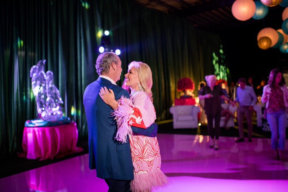 Jim & Whitney Crane on the dance floor at her birthday party in Palm Beach. (Photo by Oona Beyer, Dragonfly Photography)