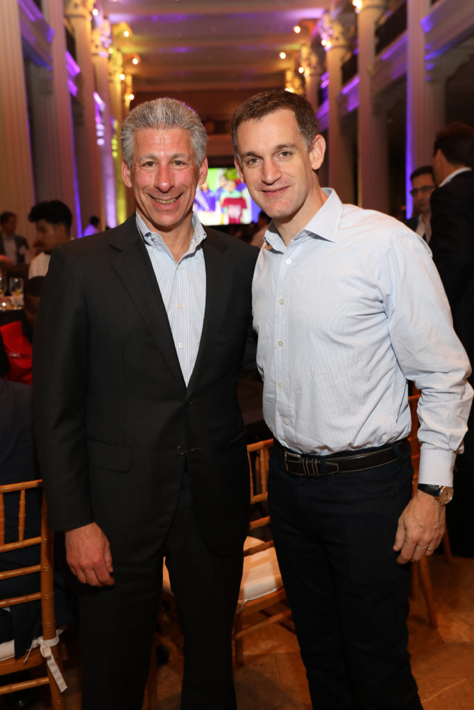 Joe Greenberg, John Arnold at the YES Prep Public School Oil & Gas Texas Hold 'Em Tournament at Corinthian Houston (Photo by Priscilla Dickson)