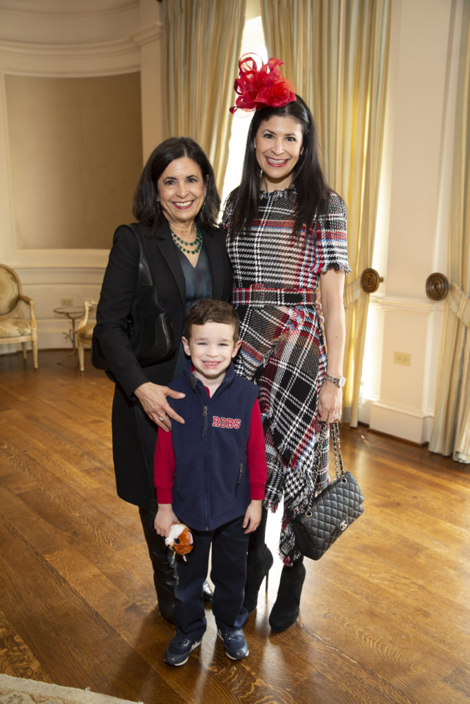 Maritza Withrow, Kristy Bradshaw and her son Preston at the Easter Seals of Greater Houston Hats Off to Mothers luncheon. (Photo by Jenny Antill Clifton)