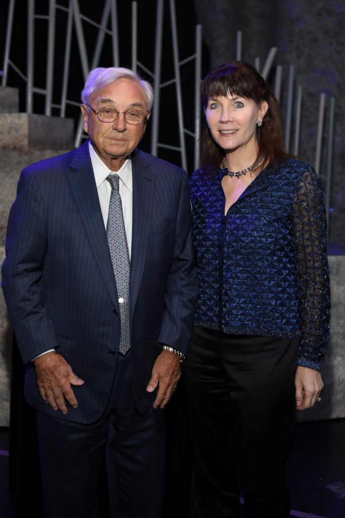 Marvin McMurrey & Martha Rocks at the Houston Ballet underwriter dinner on stage at Wortham Theater Center celebrating world premier of 'Sylvia.' (Photo by Priscilla Dickson)