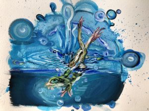 Natalie Frank, Drawing for The Frog King (Grimm Tales), 2018. Pastel and gouache