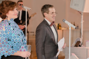 Rebecca Rabinow, Doug Lawing at Studio Menil’s Paper Ball (Photo by Jenny Antill Clifton)