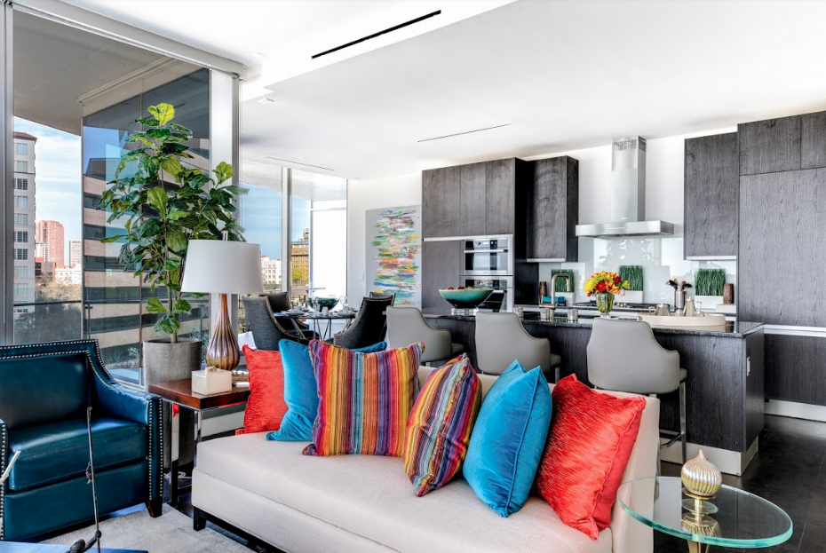 There are 158 unites throughout the high-rise. 