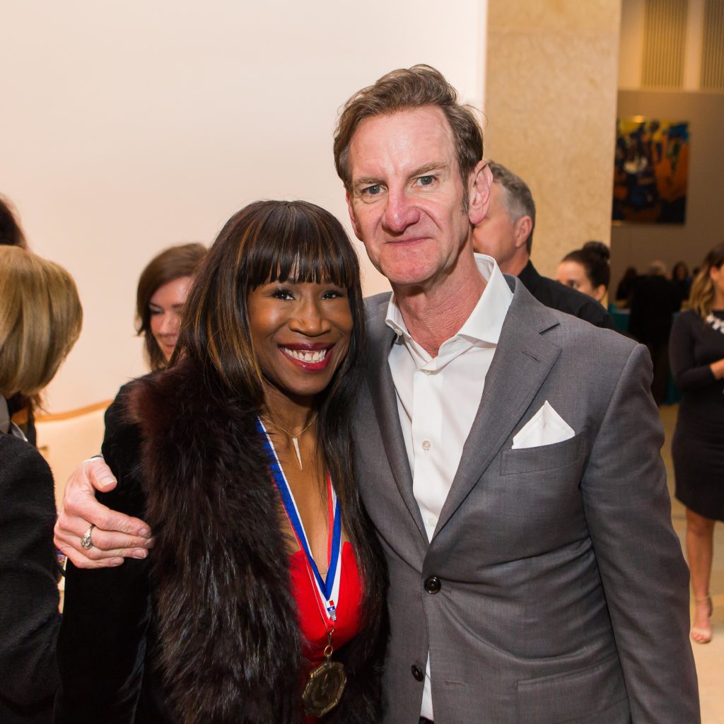Houstonians Lauren Anderson and Mark Seliger at the Texas Medal of Arts Awards in Austin. (Tyler Schmitt Photo)