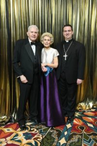 UST Mardi Gras 2019 Carl A. Davis, Lois E. Davis, the Most Reverend Steven J. Lopes