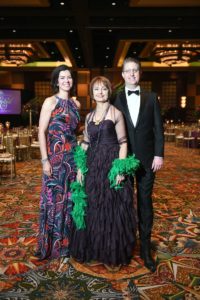 UST Mardi Gras 2019 Kate Hays, Michele Malloy, Pete Hays