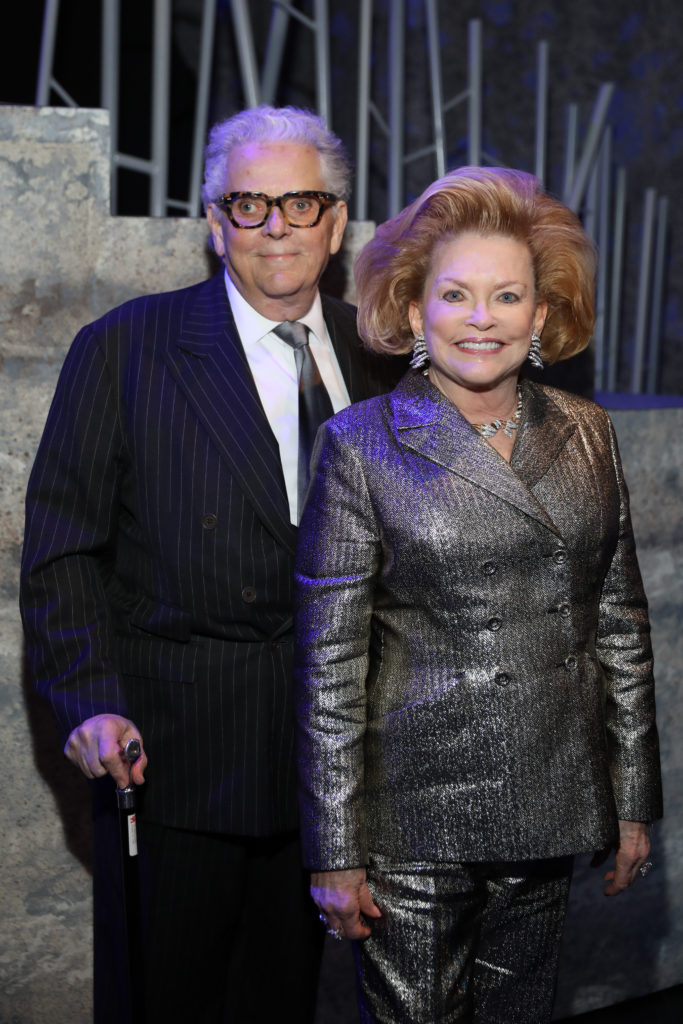 Victor Costa & Jerry Ann Woodfin-Costa at the Houston Ballet underwriter dinner on stage at Wortham Theater Center celebrating world premier of 'Sylvia.' (Photo by Priscilla Dickson)