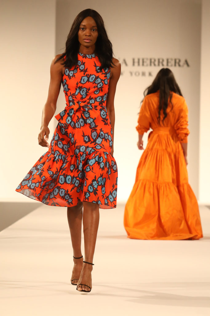 Carolina Herrera floral print dress. (Photo by Priscilla Dickson Photography)