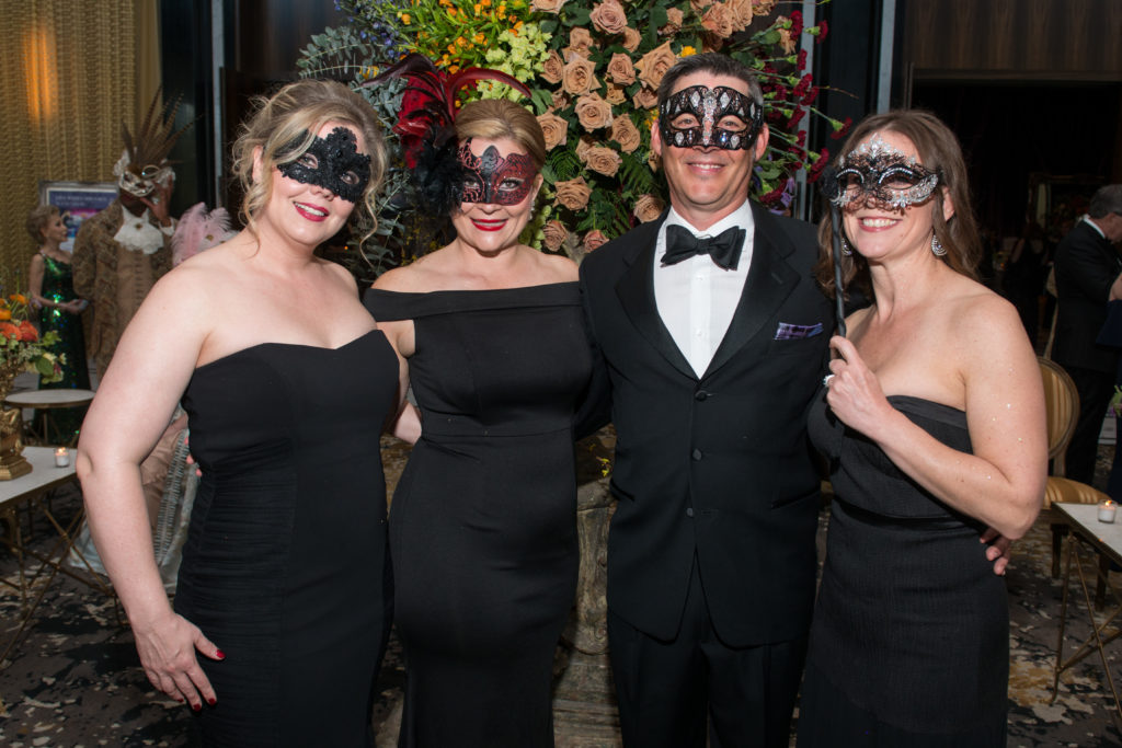 Gayle Delahunt, Valerie Jalufka, Matt Albanese, Jennifer Albanese at the Alley Theatre Ball. (Photo by Jacob Power)