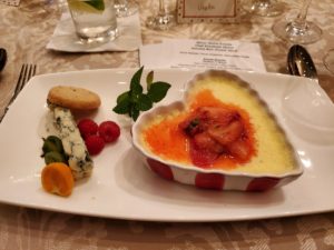 Elizabeth Stone’s beautiful dessert at   at the Youth Development Center Bon Vivant (Photo by Shelby Hodge)